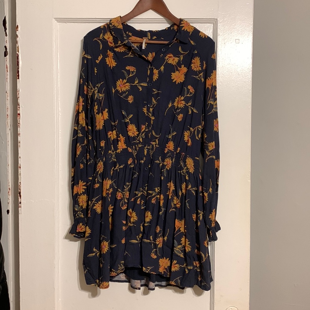 🍂🍁 Free People Buttondown Mini Dress Sz L